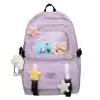 2025 Nueva Mochila Escolar para Estudiantes Estilo Coreano Moderna Gran Capacidad Ligera Mochila de Nylon Mochila Multifuncional de Color Sólido