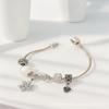 Pulsera Panjia Acero Inoxidable Acero de Titanio Pulsera Pulsera Aleación con Goteo de Aceite Cristal Cuentas de Agujero Grande Colgante de Cisne DIY Pulsera de Mano