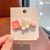 Grampo de Cabelo Rosa Tulipa Flor de Pessegueiro Verão Ins ~ Coração de Menina Doce Flor de Cerejeira Fresca Presilha Lateral Penteado Acessório de Cabelo