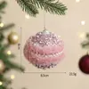 Bola de Navidad Rosa Bola de Espuma Decoración de Árbol de Navidad Adorno Colgante de Navidad Decoraciones Navideñas DIY Adornos Colgantes Estrella para la Punta del Árbol