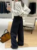 Colección de otoño de Suxinlan/YOUMO: Jeans de pierna ancha, corte relajado, retro, versátiles y que estilizan, para mujer, estilo 95313 (viene con un cinturón)