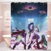 Cortina de Ducha con Patrón de Collage Estilo Tech de Grupo Femenino Exclusivo Transfronterizo Huntrx, Tela para Baño, Sin Taladro con 12 Ganchos