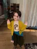 Weiniguo 2026 Otoño Nueva Ropa Infantil, Cárdigan Suéter Color Sólido Estilo Coreano para Niñas, Abrigo Corto Tejido
