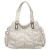 Bolso de Mano Retro de Cuero Suave Transfronterizo, Moderno y Sencillo, Bolso de Mano Texturizado, Gran Capacidad, Elegante Bolso Cruzado para Mamá