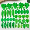 Paquete de materiales para accesorios de pendientes DIY, accesorio para el cabello de estilo antiguo, colgante de hoja con efecto plateado de color, acrílico naranja aleatorio de 50g