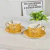 Venda Direta Transfronteiriça de Xícaras e Pires de Café de Alto Padrão Estilo Europeu, Xícaras e Pires para Chá Preto Estilo Inglês, Conjunto em Caixa de Presente, Recomendado para Presentear