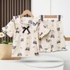 Pijamas de Verano para Niñas Coreanas Estilo Occidental de Burbujas Estilo Princesa de Burbujas Manga Corta para Niños Ropa de Casa para Niños al Por Mayor