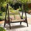 Silla columpio para patio para adultos, individual para interior y exterior, popular mecedora de jardín para balcón, columpio para terraza del hogar