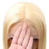 Peluca transfronteriza europea y americana para mujer, cabello largo y liso, conjunto de peluca de chica popular, peluca de fibra química dorada, gorro con encaje frontal de fábrica