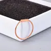 J66 Anel Elegante Personalidade Simples Corpo Nu Retângulo Pequeno Aço Titânio Ouro Rosa 18K Estilo Europeu e Americano