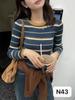 Estilo Coreano Simple y Relajado Otoño e Invierno Nuevo Ajustado Versátil Ropa Interior Tejido de Lana de Alta Gama Top Versátil Ropa de Mujer Fábrica