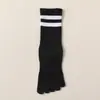 Calcetines de Cinco Dedos 100% Algodón para Mujer, Otoño e Invierno, de Media Pantorrilla, Antideslizantes, Antiolor, Antibacterianos, Sin Costuras, Calcetines Largos Completamente de Algodón para Invierno