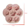 Molde de silicona para pastel de pastel de arroz con 6 garras de gato uniformes, molde para pastel, goteo de pegamento, vela, molde blanco para gelatina, molde de yeso para limosna, pastel, molde para alimentos complementarios