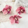 Cabeça de Orquídea Cymbidium Simulada Acessórios de Toque Grampo Lembrança de Casamento Layout de Fundo Arranjo de Flores DIY Fabricante Atacado