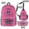 3D Nuevo Impreso Sanrio kuromi kuromi Bolso Mochila Bolso Bandolera Estuche para Lápices Juego de Tres Piezas Impreso