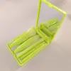 Set de brochas de maquillaje de viaje portátil nuevo listo para usar del fabricante con espejo, brocha para polvos de cerdas suaves, brocha para sombras de ojos, herramienta de belleza