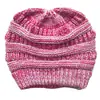 2017 Más Vendido Europeo y Americano Otoño/Invierno ebay AliExpress Sin Etiqueta CC Gorro de Lana Tejido Vacío para Cola de Caballo Gorro Cálido