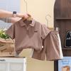 Camiseta de Verano de Manga Corta para Niños y Bebés Estilo Occidental Casual Shorts Traje de Dos Piezas Ropa Infantil de Moda Lel para Niños Pequeños y Medianos