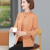 Ropa para Madre de Mediana Edad Cárdigan de Punto Primavera y Otoño Traje de Top Base de Estilo Occidental Suéter Chaqueta de Dos Piezas para Mujeres de Mediana Edad y Ancianas