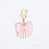 Pingente de gota de óleo de desenho animado rosa, pingente de liga em tom rosa, acessórios DIY, chaveiro decorativo, acessórios atacado