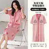 Pijama para Mulheres com Bojo, Camisola Peça Única, Cardigã de Manga Curta 100% Algodão, Gola Lapela, Verão Fino, Gordinha, Tamanho Grande 100kg