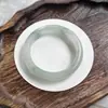 Fabricante Mais Vendido Atacado Pulseira de Jade Verde Tianshan Plana, Pulseira com Padrão de Flor de Jade com Fio de Ouro, Pulseira Estilo Clássico, Quartizita