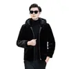 Nueva Chaqueta con Capucha de Invierno para Hombre Color Sólido Moda Cálida para Hombre Engrosada Cálida Piel de Visón Ropa para Hombre Abrigo Top