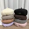 Boina de Metal Retro para Mujer Otoño Invierno Nueva con Diámetro Grande para la Cabeza, Estiliza Visualmente el Rostro, Boina de Artista, Sombrero Octogonal Versátil