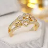 Anillo Estilo Hada Femenino Xiaohongshu para Mujeres, Corazón Hueco Brillante con Forma de Corazón, El Más Vendido para San Valentín, Venta al por Mayor