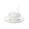 Juego de Mesa de Porcelana Blanca Tuxton Alemán de Cuatro Piezas Hotel Restaurante Comedor Platos Cerámicos Tazas y Cucharas Combinación Elegante de Comida