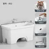 Fregadero Mopero Pequeño para Balcón de Casa, Lavabo para Piso de Baño, Fregadero Mopero Cerámico Alto de Pie, Tamaño Grande
