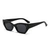 Nuevas gafas de sol poligonales de ojo de gato para mujer, moda europea y americana, gafas de sol con tachuelas de arroz, gafas de sol de moda para fotos callejeras, protección UV