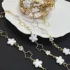 DIY Cadena Perla Circonita Color Oro Real 18K Color Mejorado Retención de Color Cadena Hecha a Mano Collar Pulsera Accesorios para Ropa Material Cadena