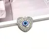 Nuevo Colgante Llavero para Coche con Forma de Corazón Doble Cara Incrustado de Diamantes Ojo Maligno Accesorios de Decoración para Bolsos Ojo Azul