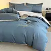 Sensação de Luxo Algodão de Fibra Longa de Xinjiang Algodão Puro Capa de Edredom Peça Única Cor Pura Bicolor Lençol de Cama Solteiro Roupa de Cama