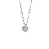Collar de Nácar en Forma de Corazón, Lujo Ligero, Sensación de Alta Gama, Colgante de Corazón Blanco, Cadena de Labios Sencilla, Cadena para Clavícula, Artículo Caliente de 2026