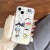 Funda para Teléfono Móvil Crayon Shin-Chan Xiaobai Adecuada para Iphone15Promax Apple 14 Transparente Modelo Nuevo 13 Todo Incluido Anti-Caídas