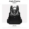 2026 Nova Mochila Feminina da Moda Bolsa de Mão em Couro de Vaca Camada Superior Preto Ombro Único Dropshipping