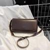 Bolso bandolera de piel con cera de aceite estilo coreano retro para mujer, otoño e invierno 2022, sencillo y con textura que combina con todo.