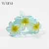 Novo Estilo Wjia Presilha de Cabelo Flor de Frangipani, Cor Degradê Fresca, Presilha Tubarão Feminina, Grampo para a Parte de Trás da Cabeça, Acessório de Cabelo, Adorno de Cabeça
