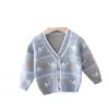 Cárdigan Infantil Primavera y Otoño Estilo Coreano Bebé Jacquard Dibujos Animados Lana Superior Niños Cuello en V Chaqueta Tejida Elegante