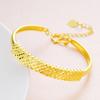 Fábrica de joyería Xin directo 24K chapado en oro grueso pulsera para damas moneda europea ondulada joyería de oro arena de Vietnam al por mayor