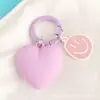 Novo Estilo Pingente Chaveiro de Carro Coração de Pêssego, Acessório de Chaveiro de Metal Rosto Sorridente Cartoon Fofo, Acessório para Bolsa de Casal