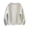 Sudadera Blanca y Gris Redonda Estilo Chic Perezoso Americano para Mujer 2026 Estilo Caliente Otoño/Invierno Holgada Engrosada con Felpa Interior Sudadera sin Capucha