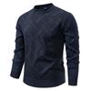 Suéter de Punto Básico Nuevo para Hombre de Edad Media y Adultos Mayores, Cuello Redondo, Informal, Sencillo, Bloques de Color, Corte Ajustado, Transfronterizo de Aliexpress