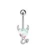 Aliexpress Venda Quente Moda Europeia e Americana Piercing para Umbigo Coraçãozinho de Diabo Joia para Body Piercing para Mulheres