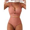 2025 Exportación Nuevo Sexy Push-Up Talla Grande Bikini para Mujer Europeo y Americano Vacaciones en la Costa Traje de Baño de Dos Piezas