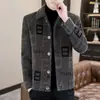 Abrigo para Hombre Otoño e Invierno Nuevo 2024 Abrigo Corto de Lana de Gama Alta Estilo Coreano Cálido Engrosado Chaqueta Casual