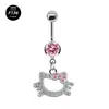 Popular Clip para Ombligo con Forma de Corazón Europeo y Americano Alas de Ángel Amor Anillo Falso para Ombligo Joyería para Piercings Corporales Venta al por Mayor