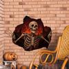 Creativas Pegatinas de Pared Temáticas de Halloween con Calaveras de Llama, Fantasmas y Caras Fantasmales para Decoraciones Festivas de Tienda y Sala de Estar